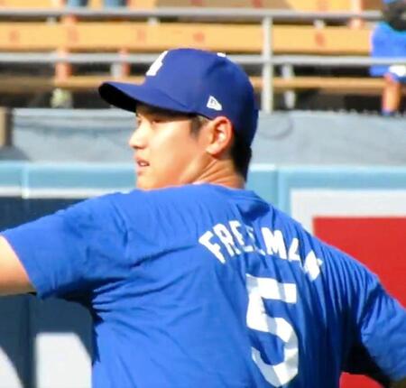 大谷翔平　術後初めてブルペン入り　ＭＬＢ公式「前日に４０-４０。今日は術後初めてマウンドから」同僚は驚き