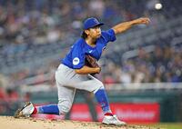 　ナショナルズ戦に先発し、６回３失点で１１勝目を挙げた今永（ＵＳＡトゥデー・ロイター＝共同）