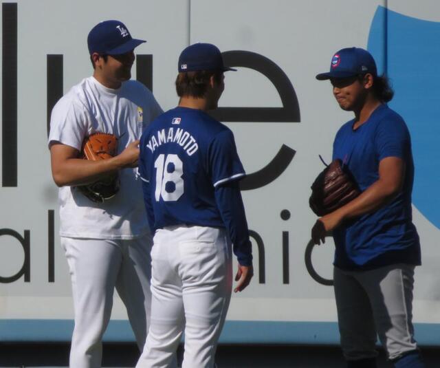 大谷＆山本＆今永が試合前に再会