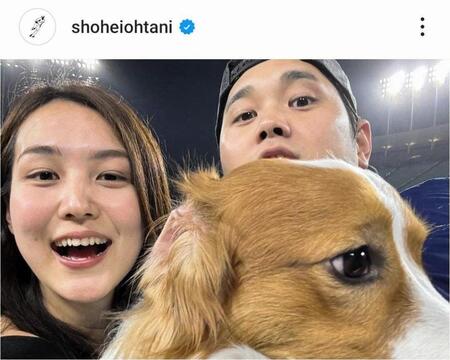 【写真】大谷が真美子夫人に「写真撮る？」デコピンと記念３ショット