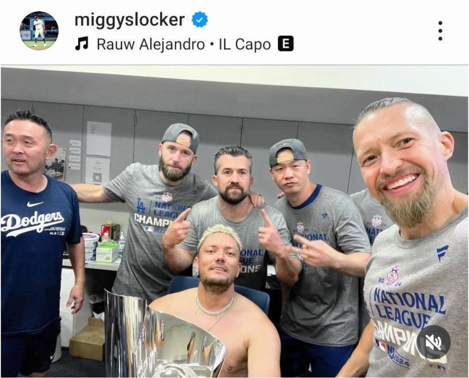 　ミゲル・ロハスのインスタグラム（ｍｉｇｇｙｓｌｏｃｋｅｒ）より 