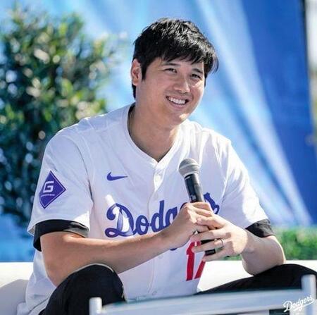 　トークショーに参加した大谷（ロサンゼルス・ドジャース提供）