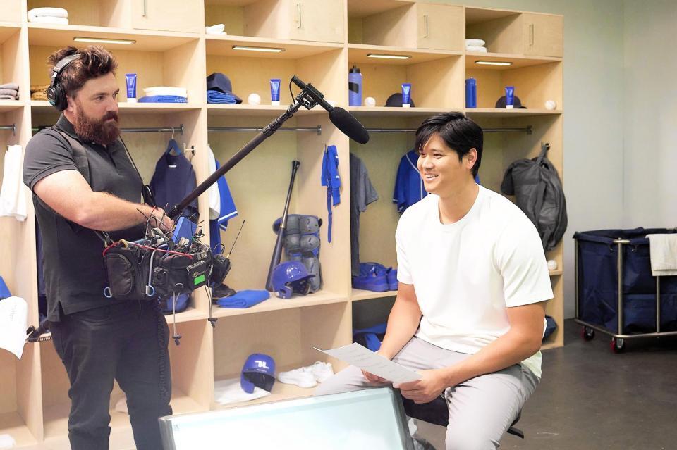 　ＣＭ撮影中の１コマ