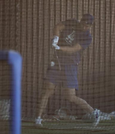 　打撃練習するドジャース・大谷＝グレンデール（共同）