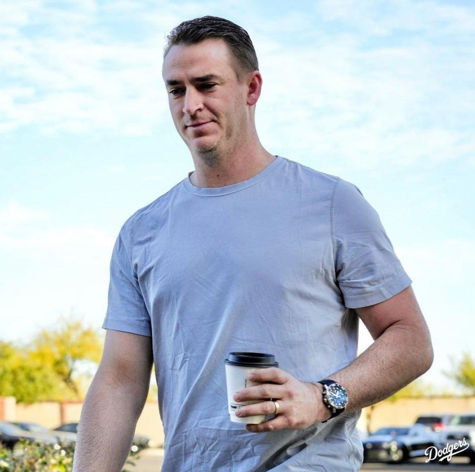 　キャンプ施設に入るフィリップス（ロサンゼルス・ドジャース提供）