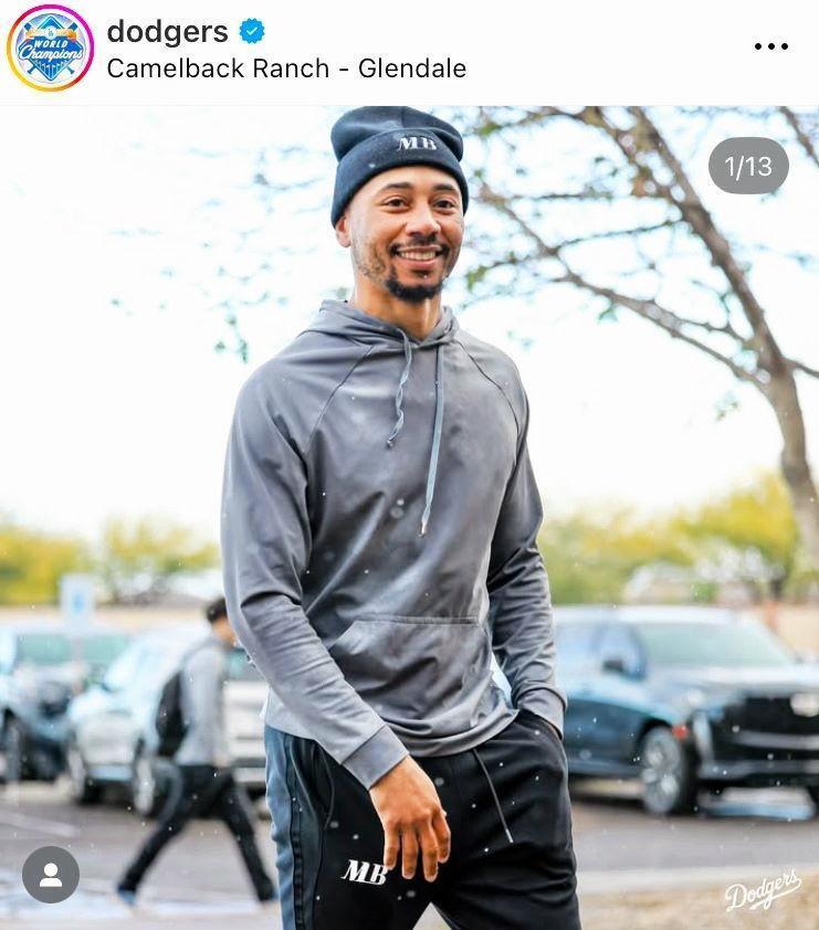 　ベッツ選手。ドジャースの公式インスタグラム＠ｄｏｄｇｅｒｓより