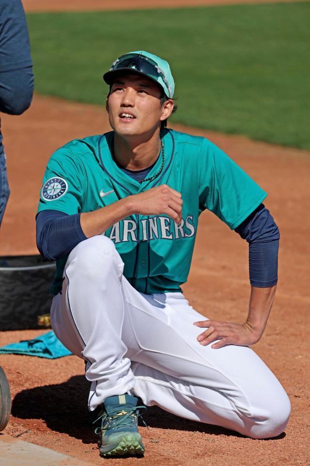 　練習を終えた藤浪（共同）