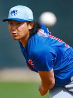 　日本で行われる今季開幕戦の先発投手を務めることが決まったカブス・今永（共同）