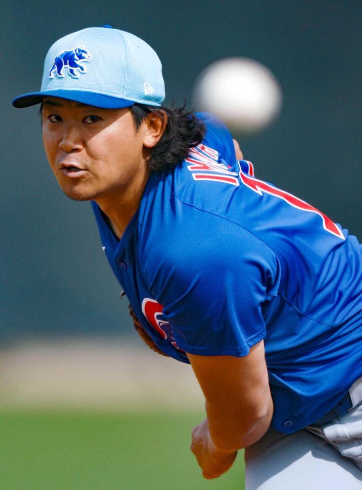 　日本で行われる今季開幕戦の先発投手を務めることが決まったカブス・今永（共同）