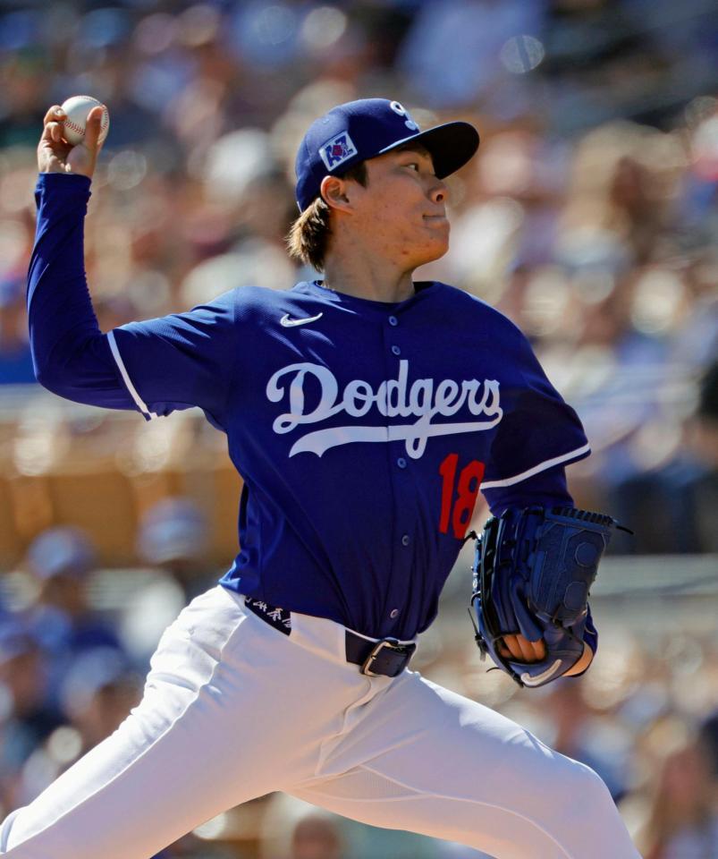 　カブス戦に先発した山本（共同）