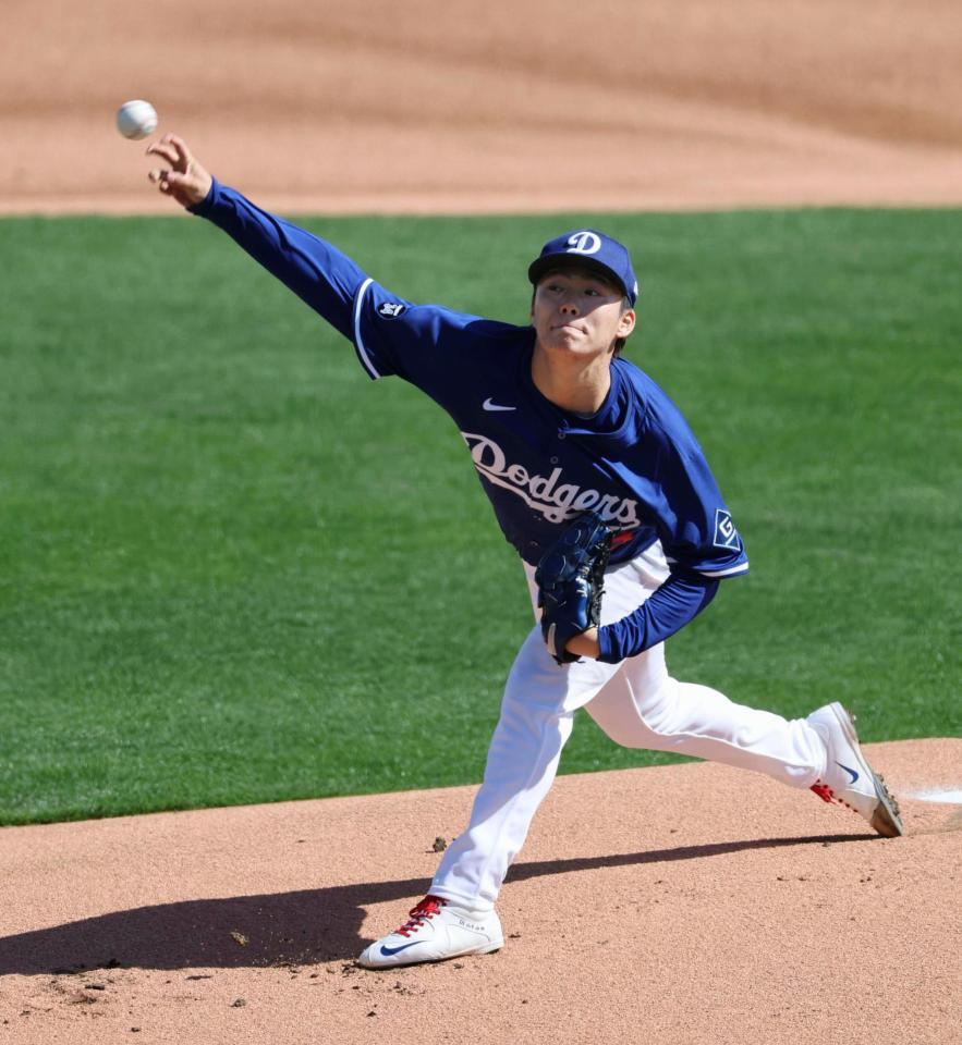 　カブス戦に先発した山本（共同）