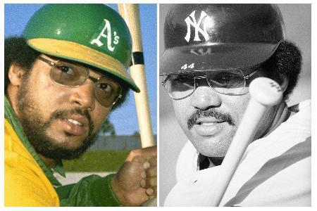 　アスレチックス時代（左＝１９７３年）とヤンキース時代（１９７８年）のレジー・ジャクソン（ＡＰ＝共同）
