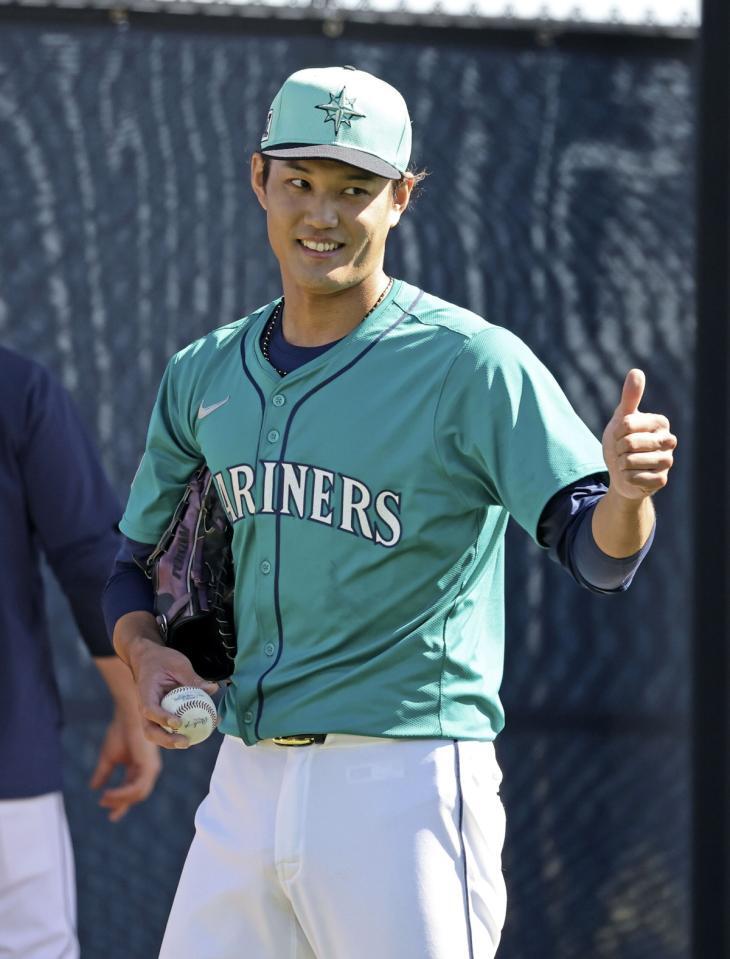 　マリナーズとマイナー契約を結び、招待選手としてキャンプに参加中の藤浪晋太郎（提供・共同通信社）