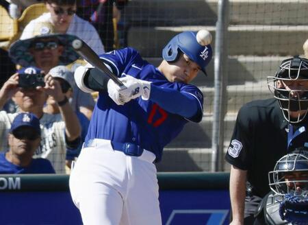 大谷翔平　まさかの空振りにＳＮＳもツッコミ　地元放送局Ｘが「ドジャース勝利＝幸せな日曜」とオープン戦勝利を報告