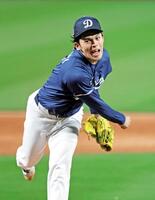 　レッズ戦で２番手でオープン戦に初登板し、３回無失点と好投したドジャース・佐々木（共同）