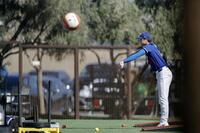 　トレーニングするドジャース・大谷