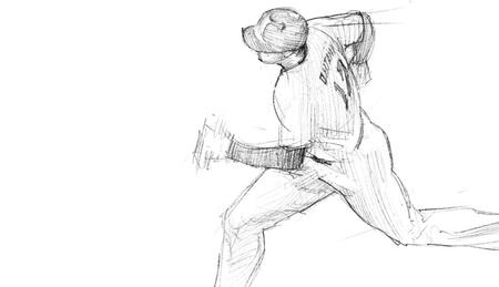 　井上雄彦さんが大谷翔平を描いたスケッチ（ニューバランス提供）