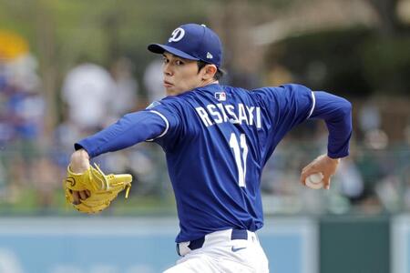 　ガーディアンズ戦でオープン戦に初先発し、４回１安打無失点だったドジャース・佐々木＝グレンデール（共同）