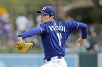 　ガーディアンズ戦でオープン戦に初先発し、４回１安打無失点だったドジャース・佐々木＝グレンデール（共同）