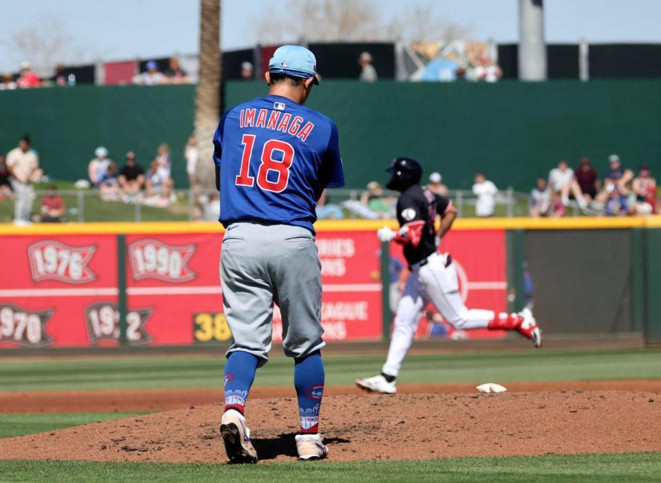 　ガーディアンズ戦の２回、３ランを浴びたカブス・今永（共同）