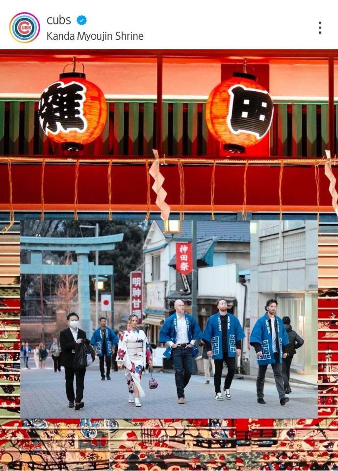 　カブスの球団公式インスタグラム（ｃｕｂｓ）より