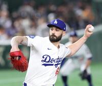 　８回に登板したスコット（撮影・佐々木彰尚）