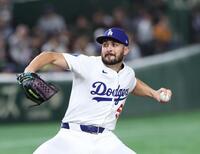 　５回に登板したベシア（撮影・佐々木彰尚）