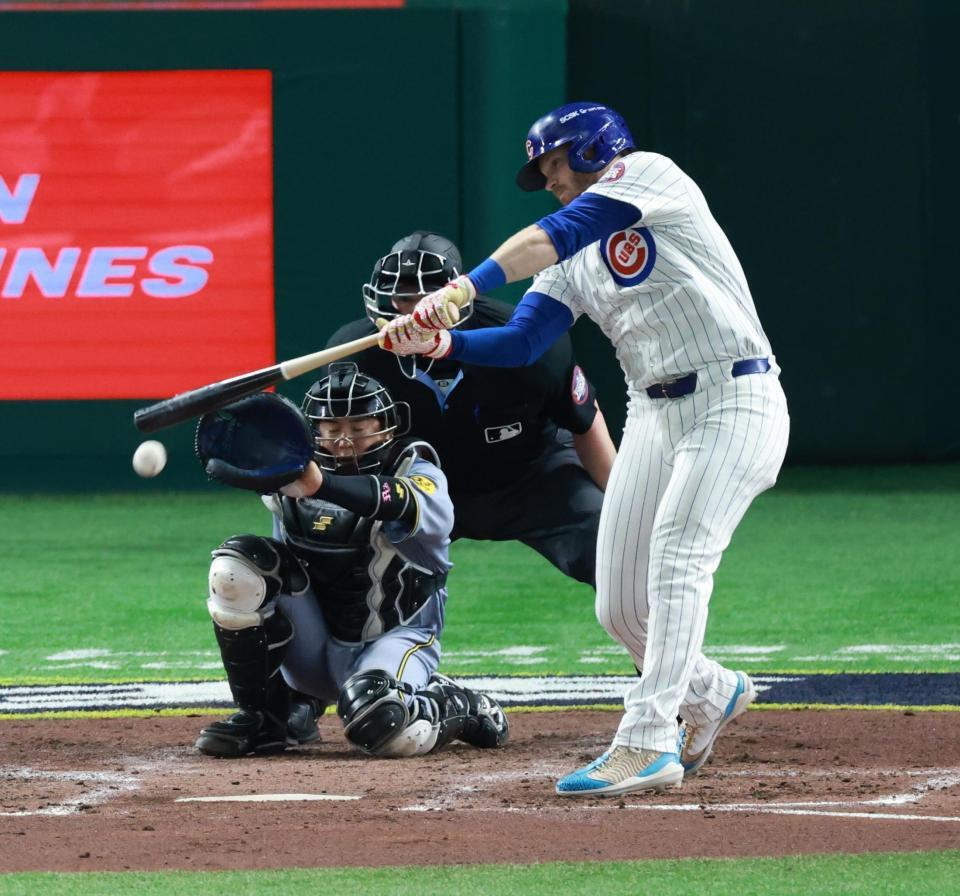 　４回、二ゴロに終わったハップ（撮影・金田祐二）