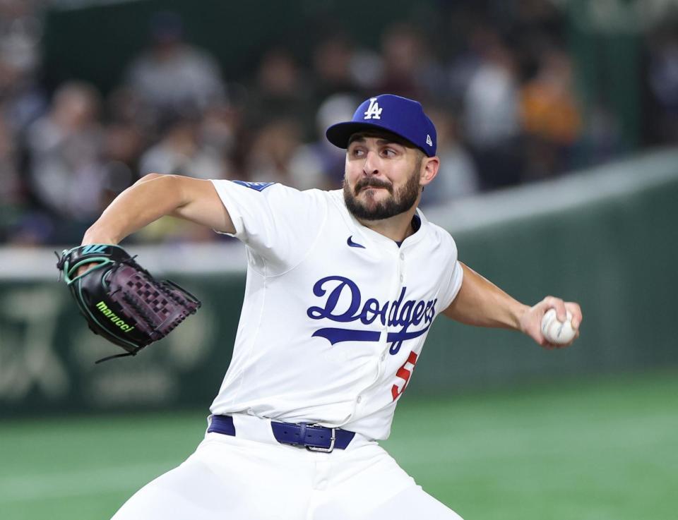 　５回に登板したベシア（撮影・佐々木彰尚）