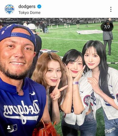 　ドジャースの公式インスタグラム（＠ｄｏｄｇｅｒｓ）から