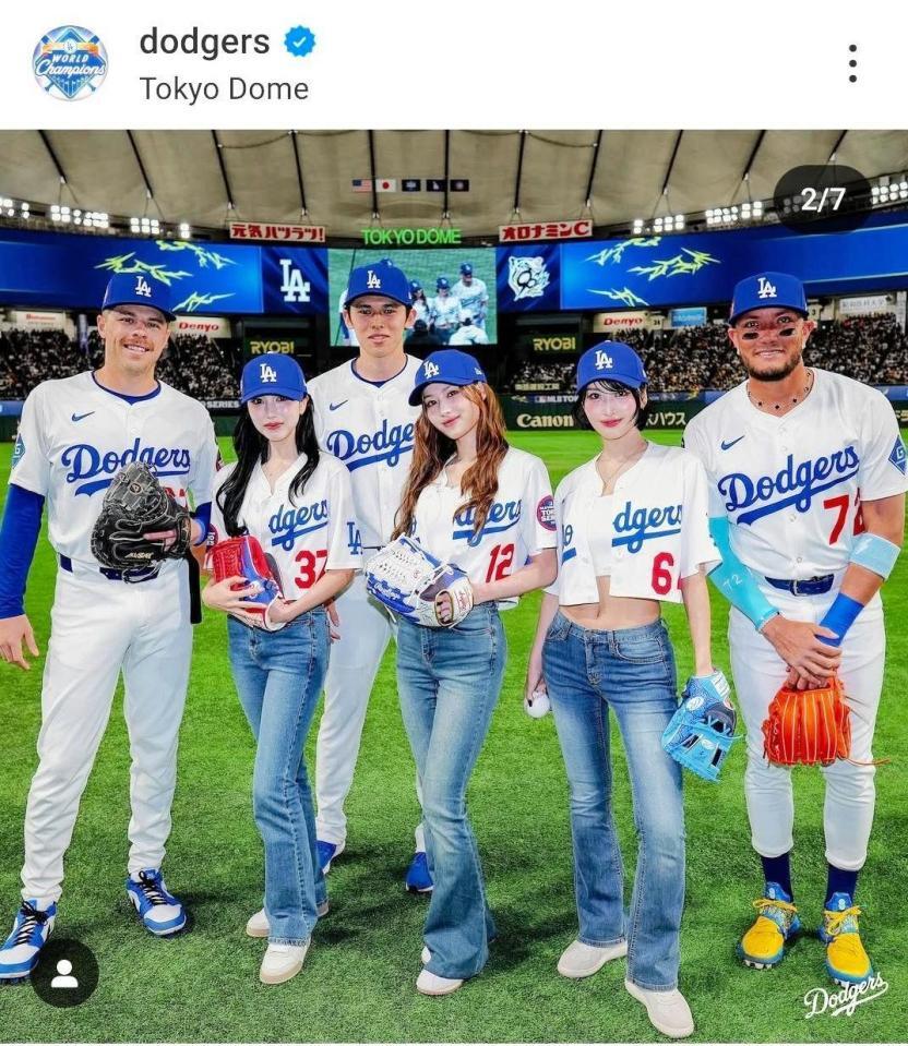 ドジャースの公式インスタグラム（＠ｄｏｄｇｅｒｓ）から