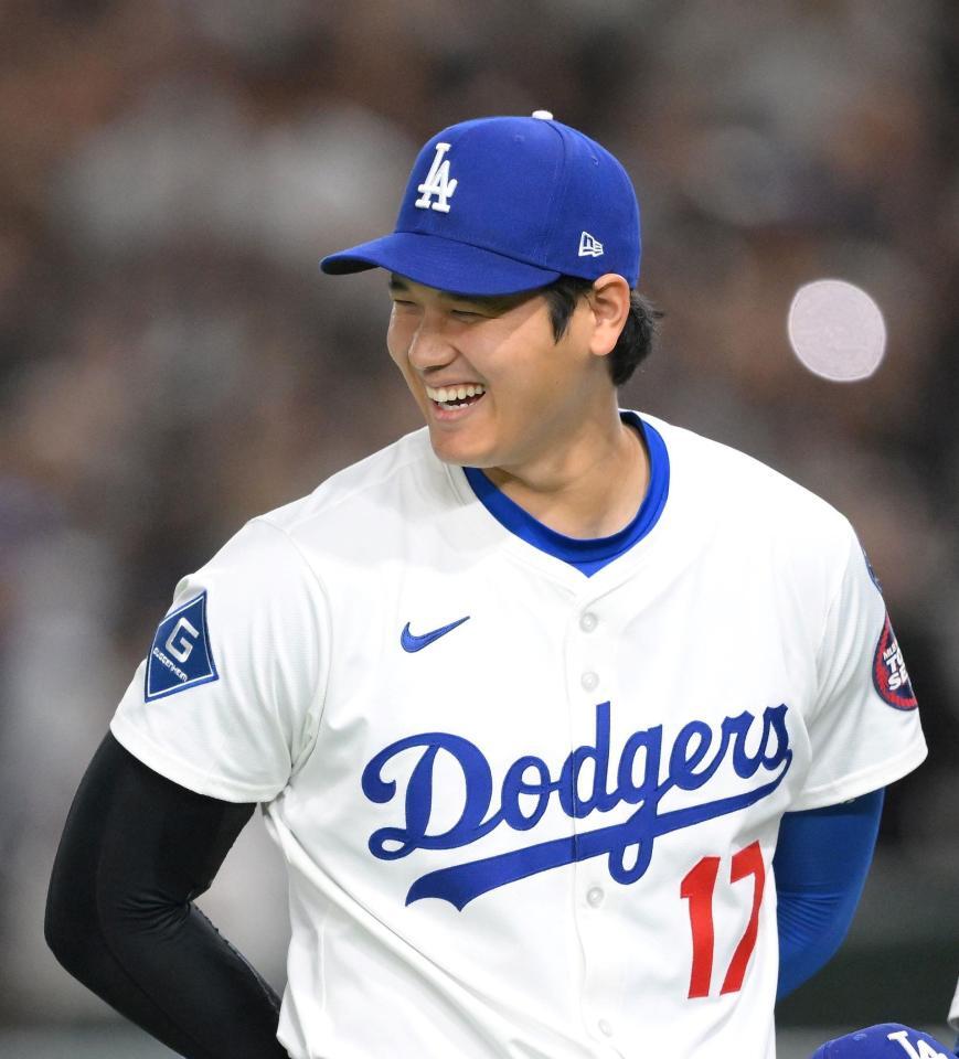 　笑顔がはじける大谷＝１６日