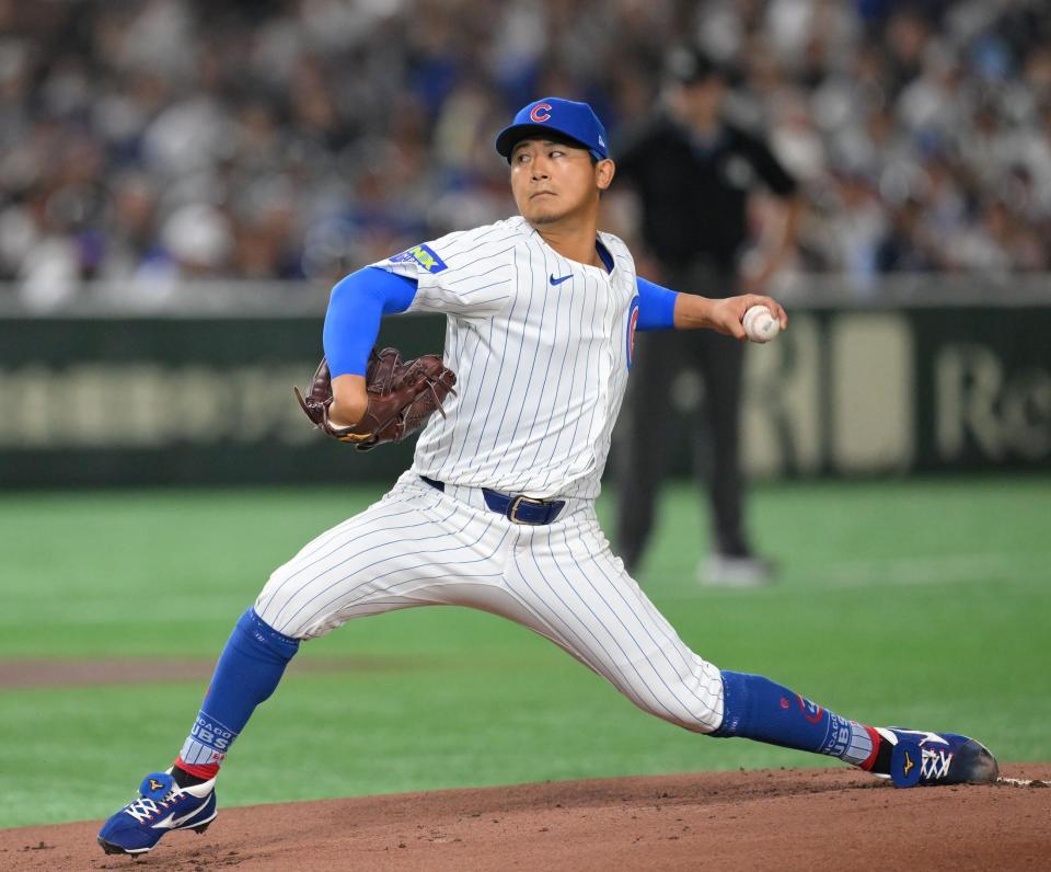 　力投する今永（撮影・伊藤笙子）