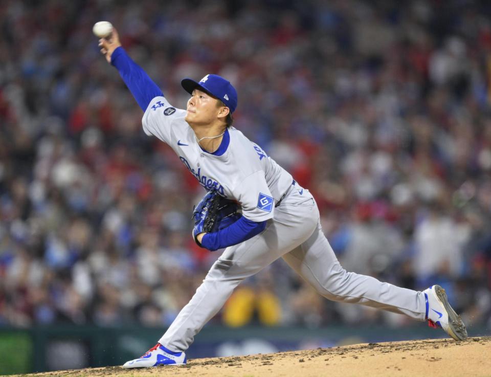 　フィリーズ戦に先発したドジャース・山本