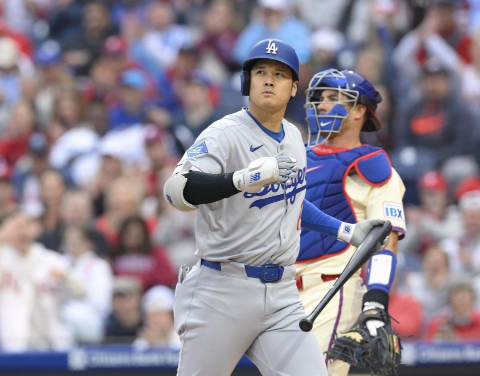 　１回、空振り三振に倒れた大谷（共同）