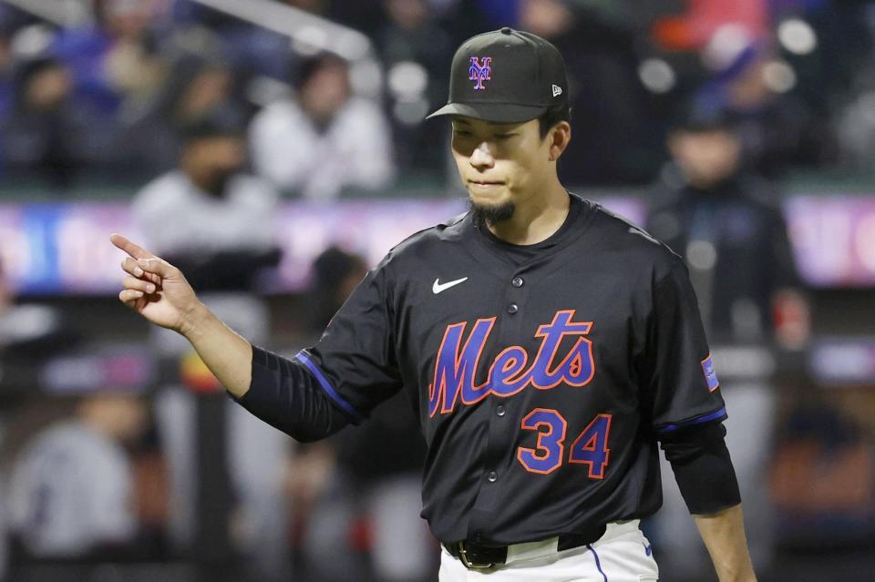 　先発した千賀。５回５安打無失点で今季初勝利を挙げた（ＡＰ＝共同）