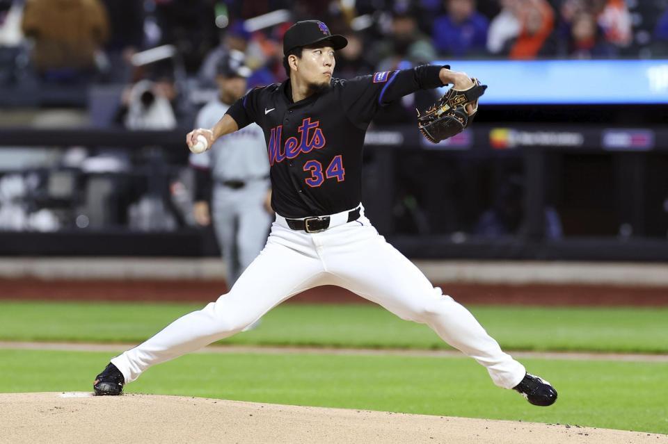 　先発し、５回５安打無失点で今季初勝利を挙げた千賀（ゲッティ＝共同）