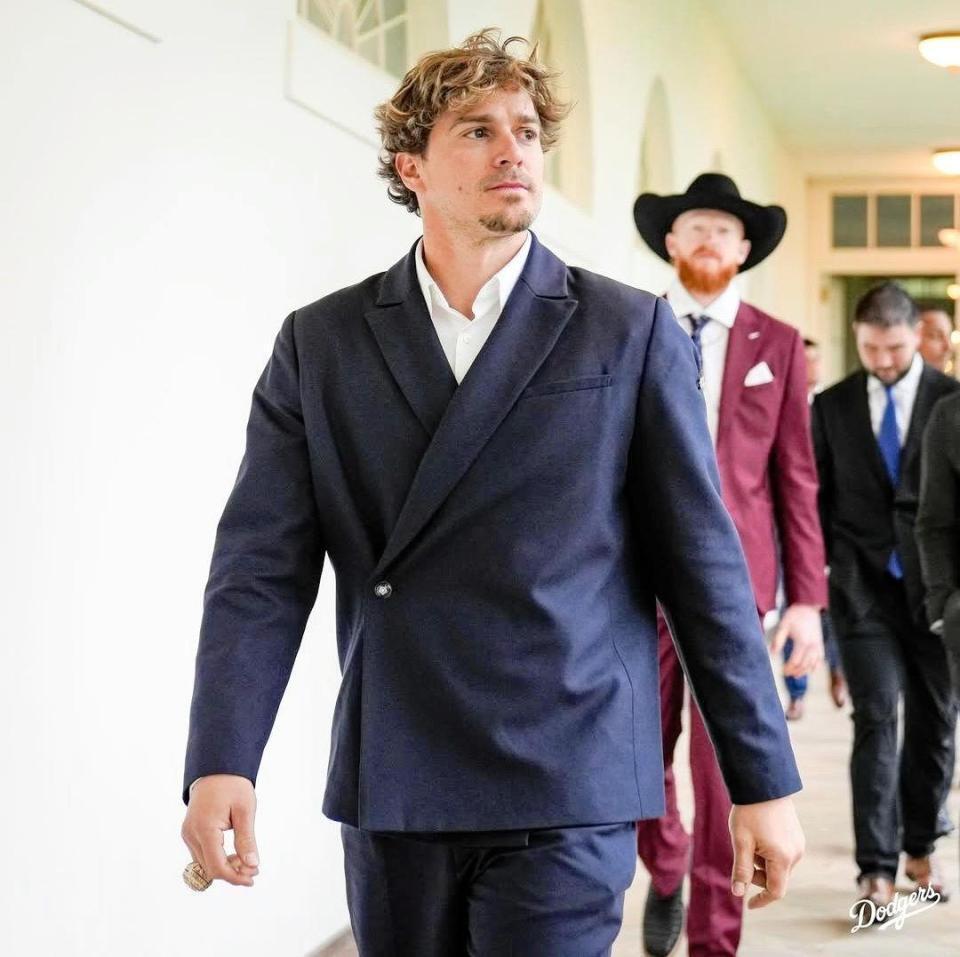 　ホワイトハウスを訪問したＫ・ヘルナンデス（ロサンゼルス・ドジャース提供）