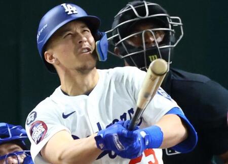 ドジャース　エドマンがキングタイの６号先制３ラン！大谷翔平がひまわりの種をかけて祝福　好投の山本由伸も身を乗り出して絶叫　勝利投手の権利手に