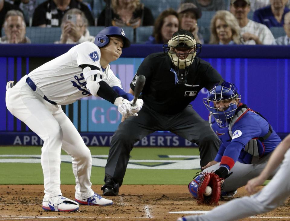 　３回、空振り三振に倒れた大谷