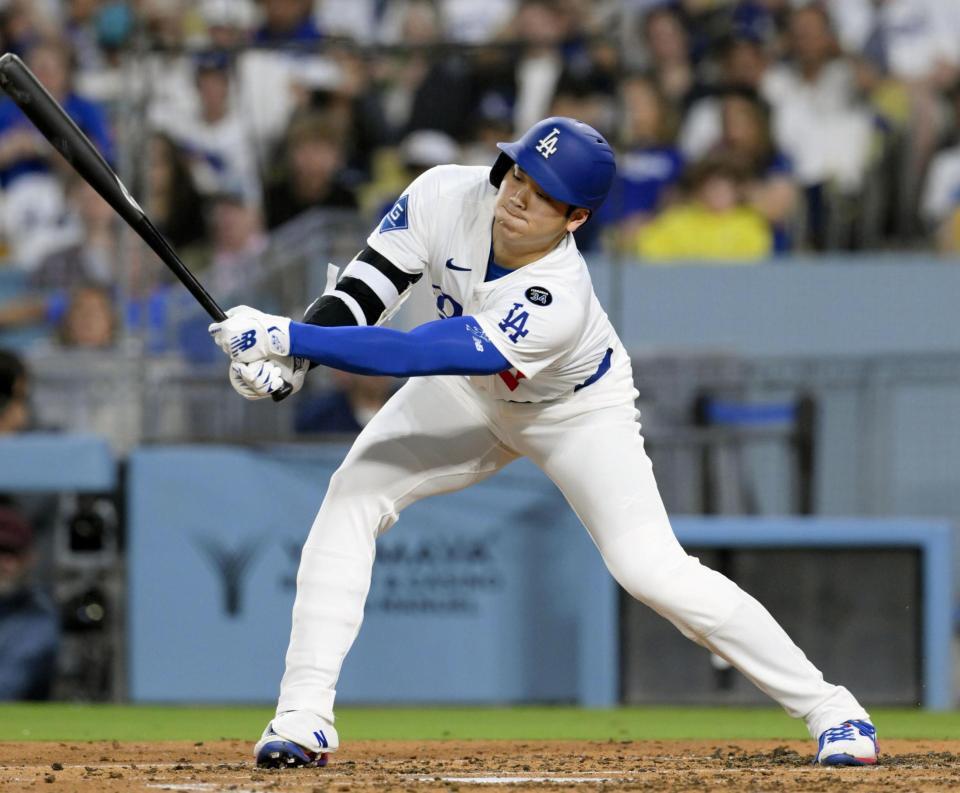 　３回、空振り三振に倒れた大谷