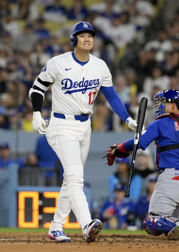 　７回、空振り三振に倒れた大谷