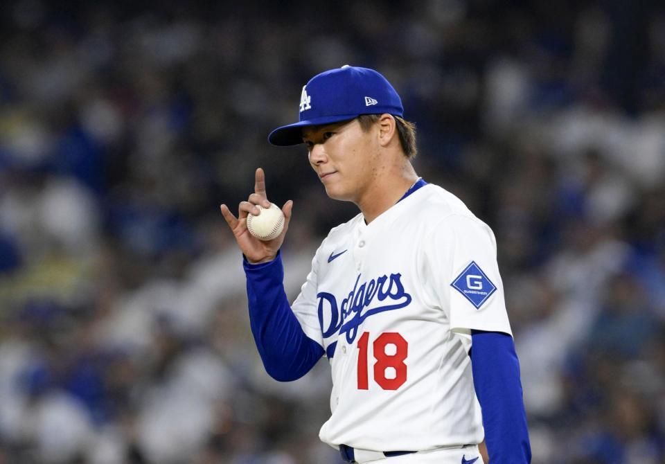 　６回無失点と好投した山本（共同）