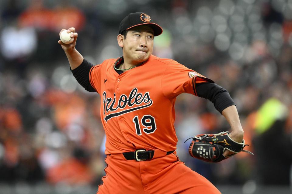 　ブルージェイズ戦に先発し、４回２／３を投げ８安打３失点だった菅野（ＡＰ＝共同）