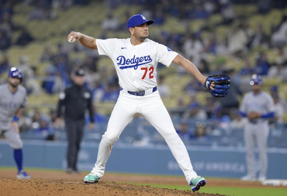 　大差がついた終盤に登板したロハス（共同）