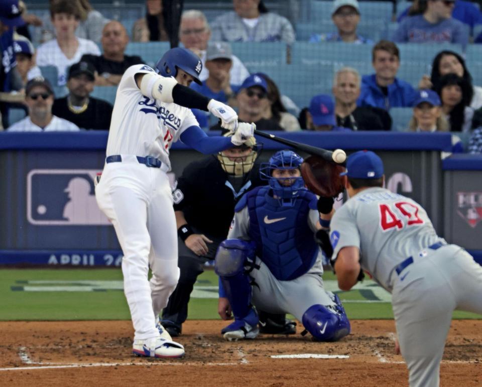 　５回、二ゴロに倒れる大谷