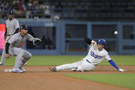 　３回、二盗を決めてメジャー通算１５０盗塁に到達した大谷