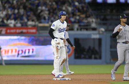 　３回、二盗を決めてメジャー通算１５０盗塁に到達した大谷