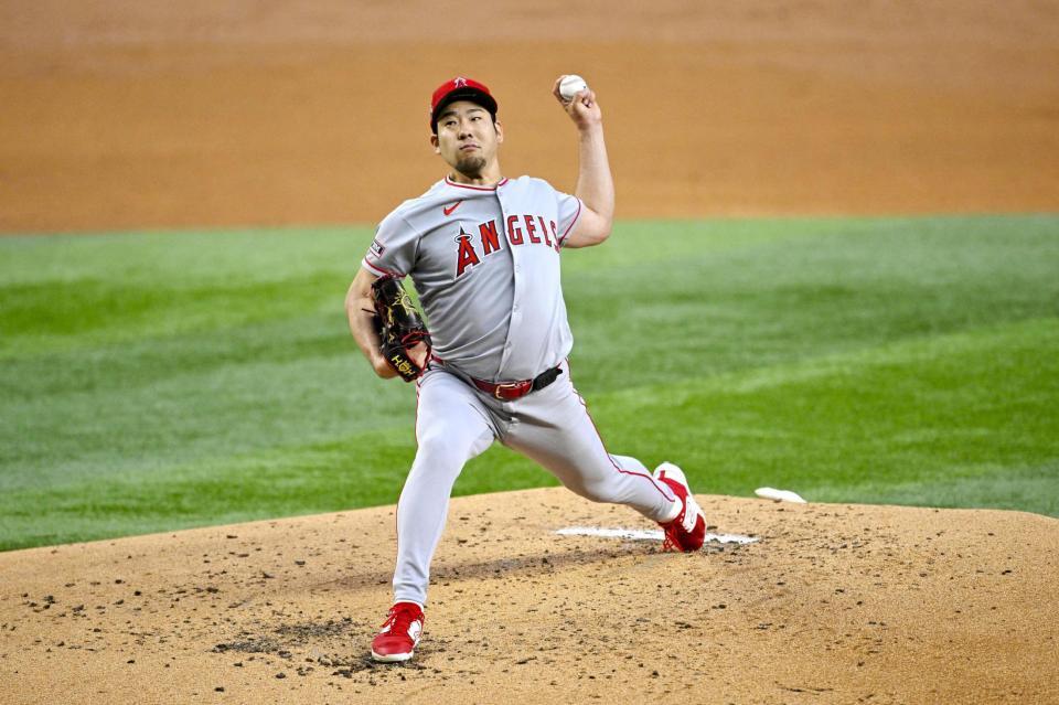 　レンジャーズ戦に先発した菊池（イマジンイメージズ・ロイター＝共同）