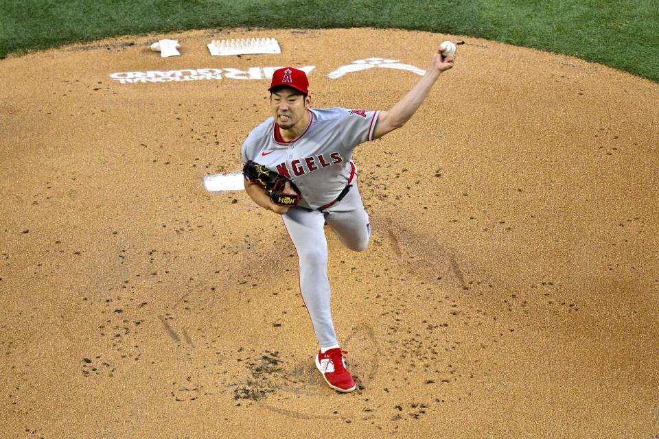 　レンジャーズ戦に先発した菊池（イマジンイメージズ・ロイター＝共同）